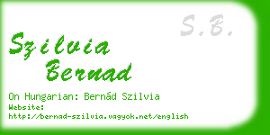szilvia bernad business card